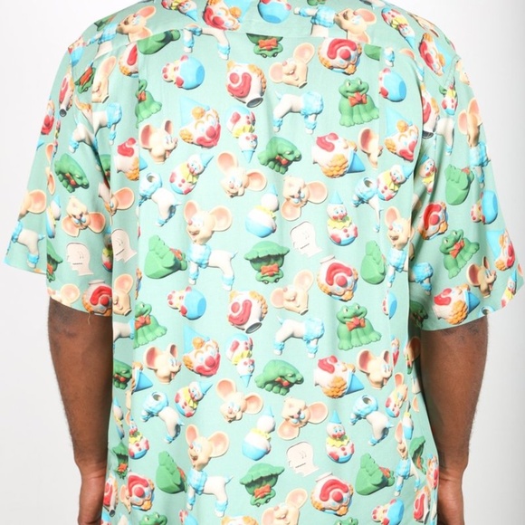 Brain Dead Men's Size M Seafoam Green Steve Smith 3D Toy Box Button Down Shirt - Picture 2 of 12